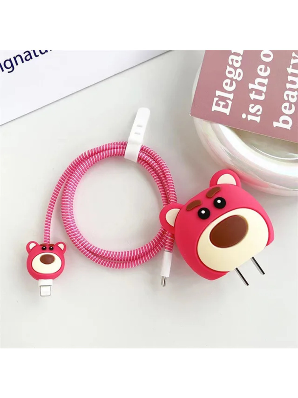 Toy Story Lotso Strawberry Bear iPhone Charger Cable Protector P50